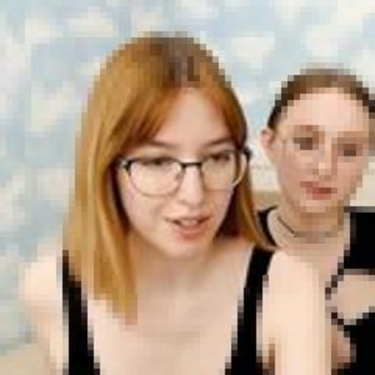 camgirl glasses redhead