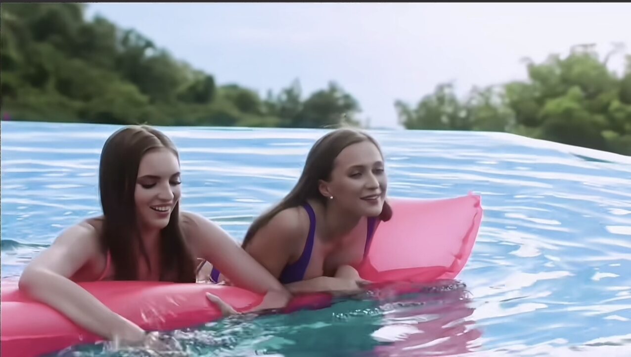 cute swimming video