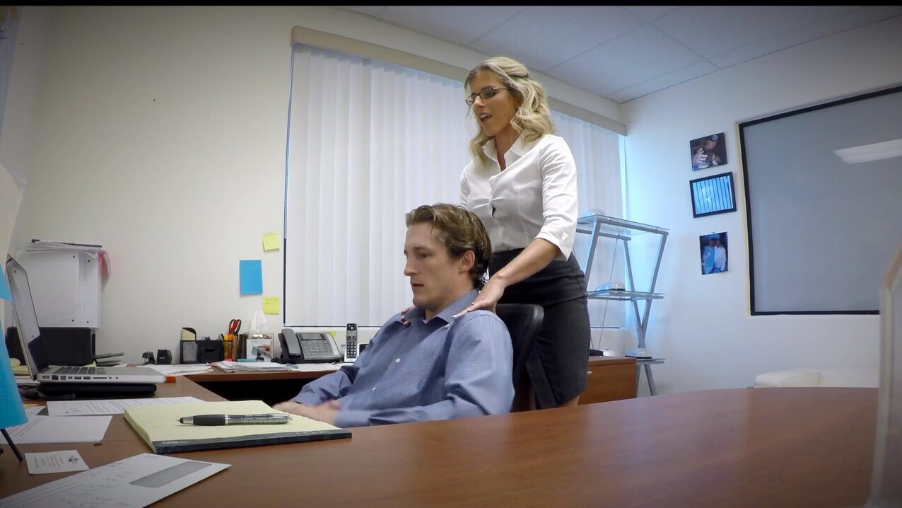 blonde office milf