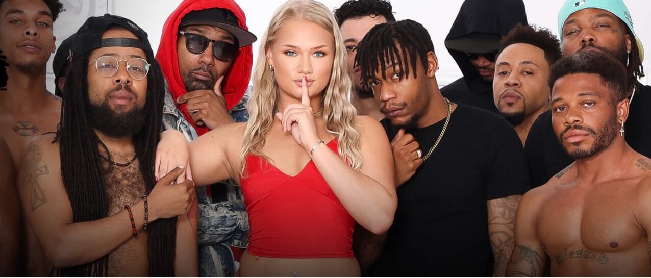 blonde interracial gangbang