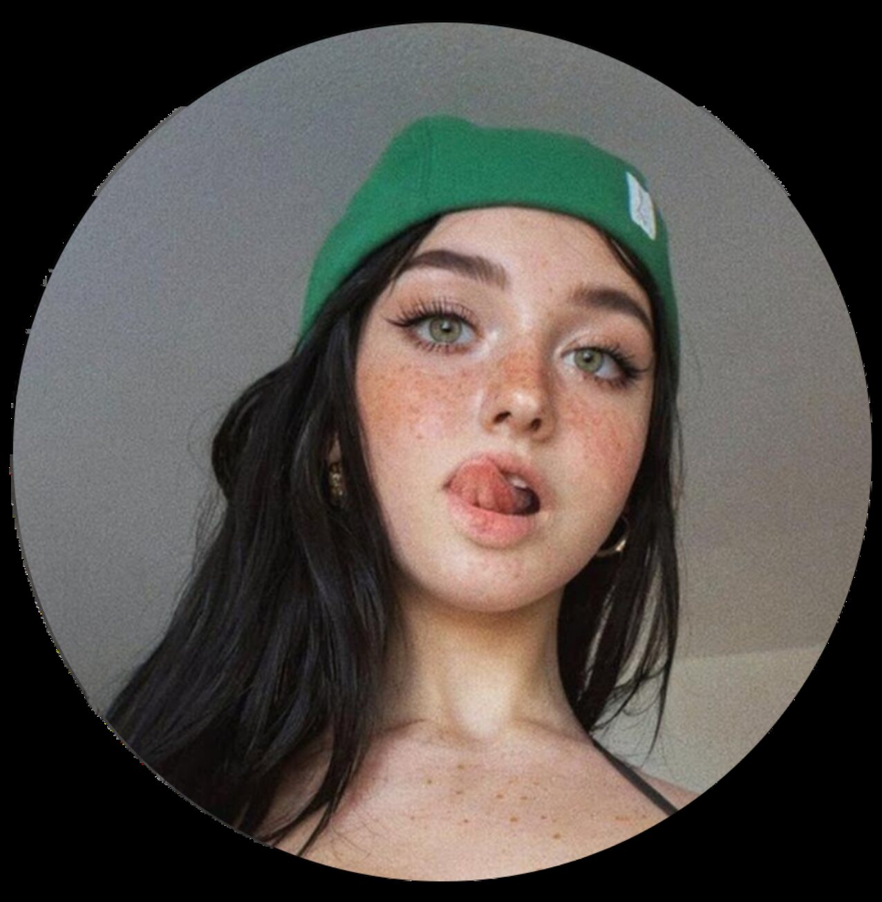 white green cap tongue out