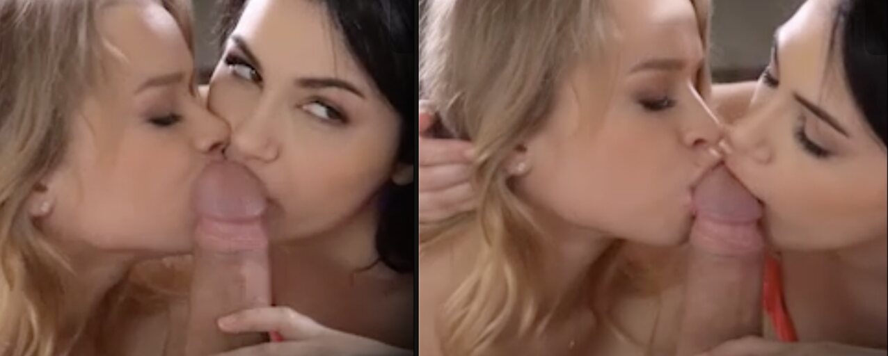 threesome blowjob double blowjob