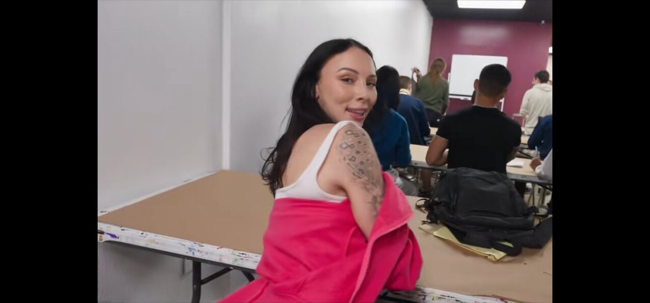brunette tattoo teen