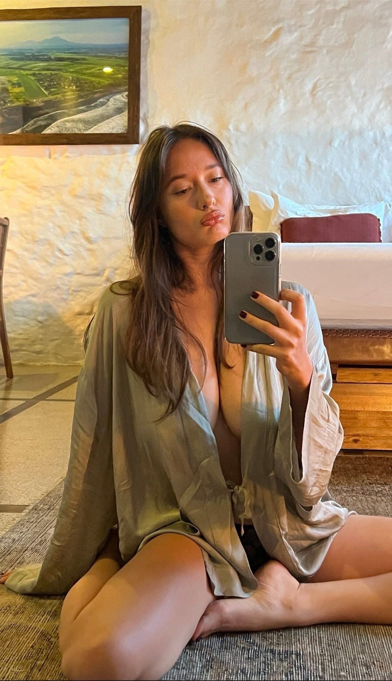 pouty busty robed