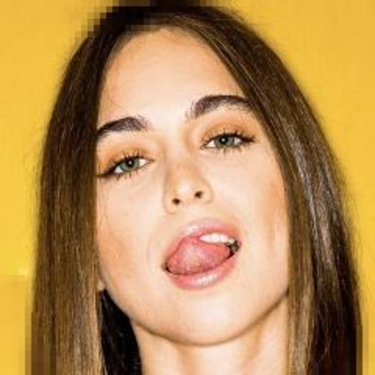 brunette green eyes attractive