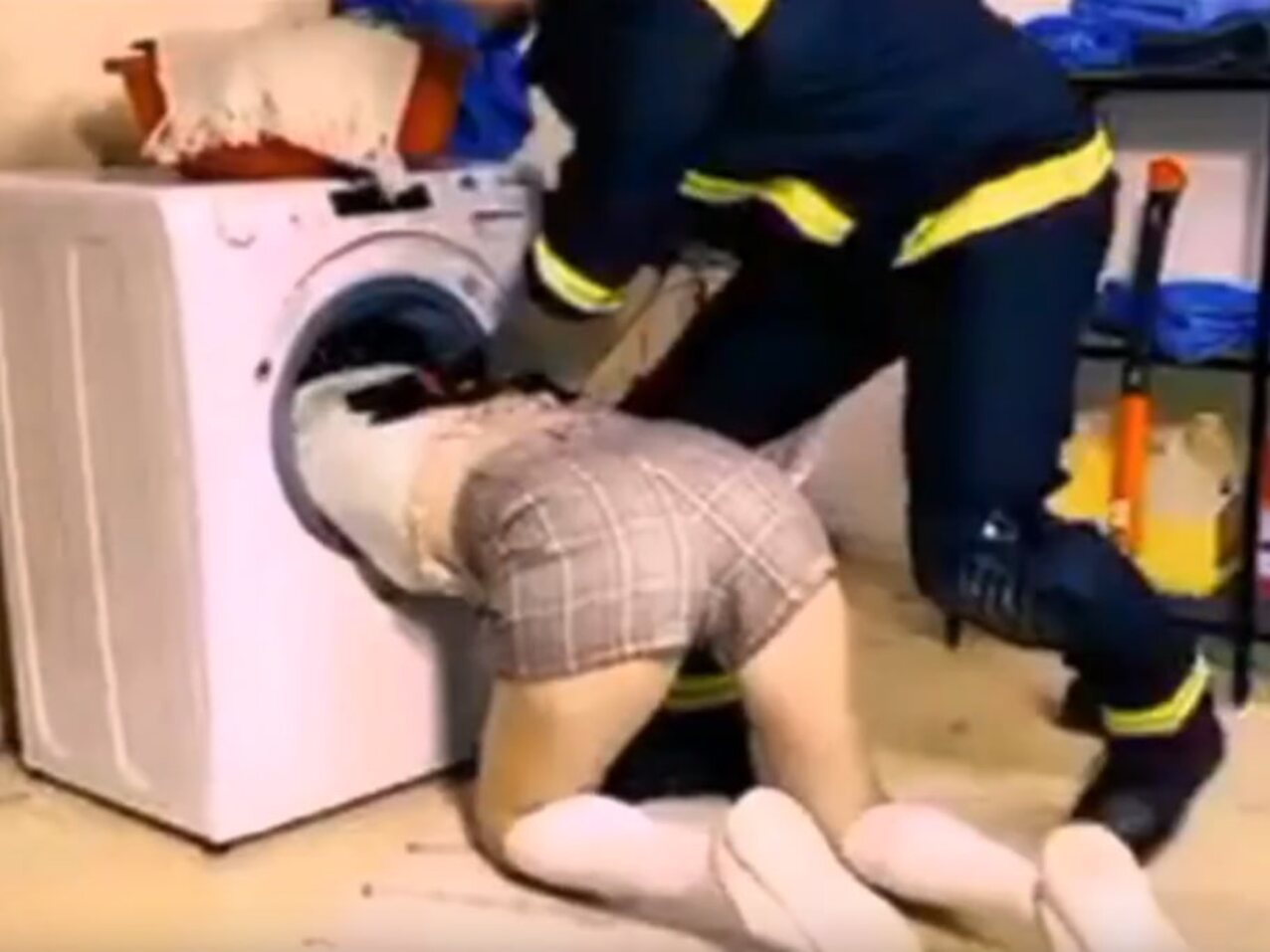 washing machine stuck firefighter