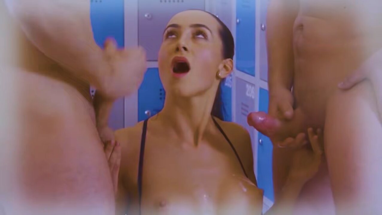 brunette cum facial