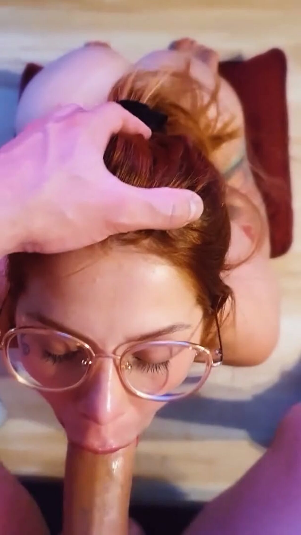pov redhead blowjob