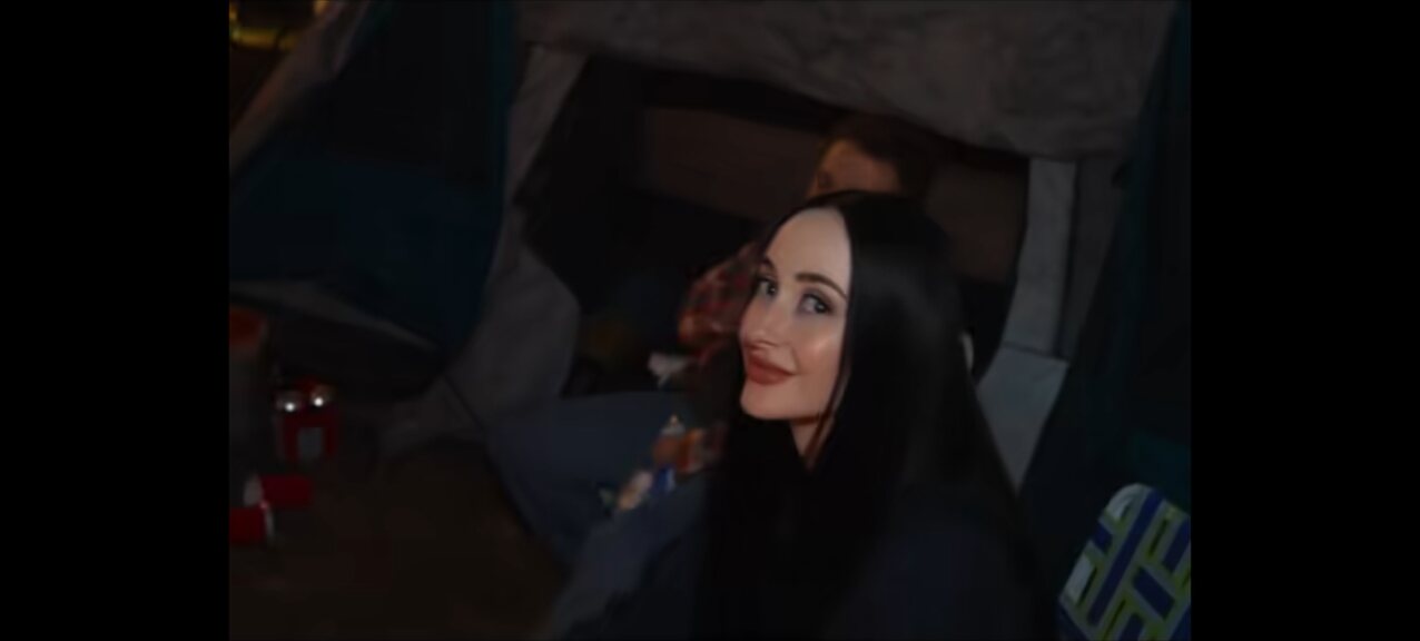 camping brunette pov
