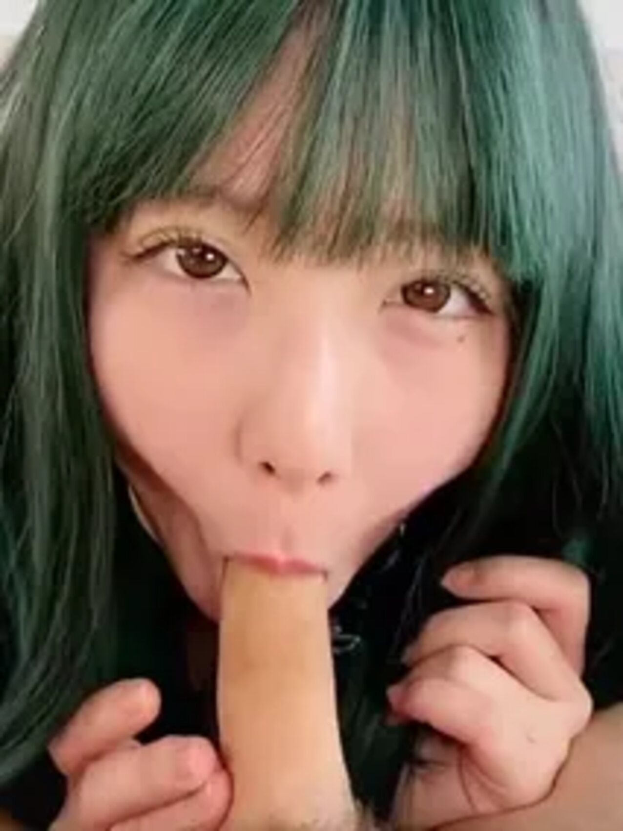blowjob green hair pov