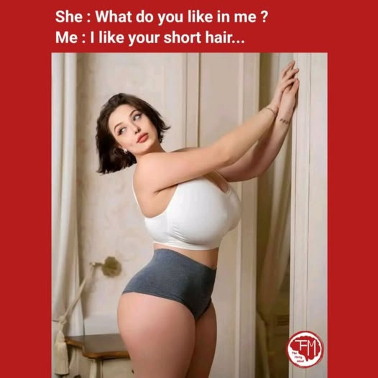 big boobs meme short hair