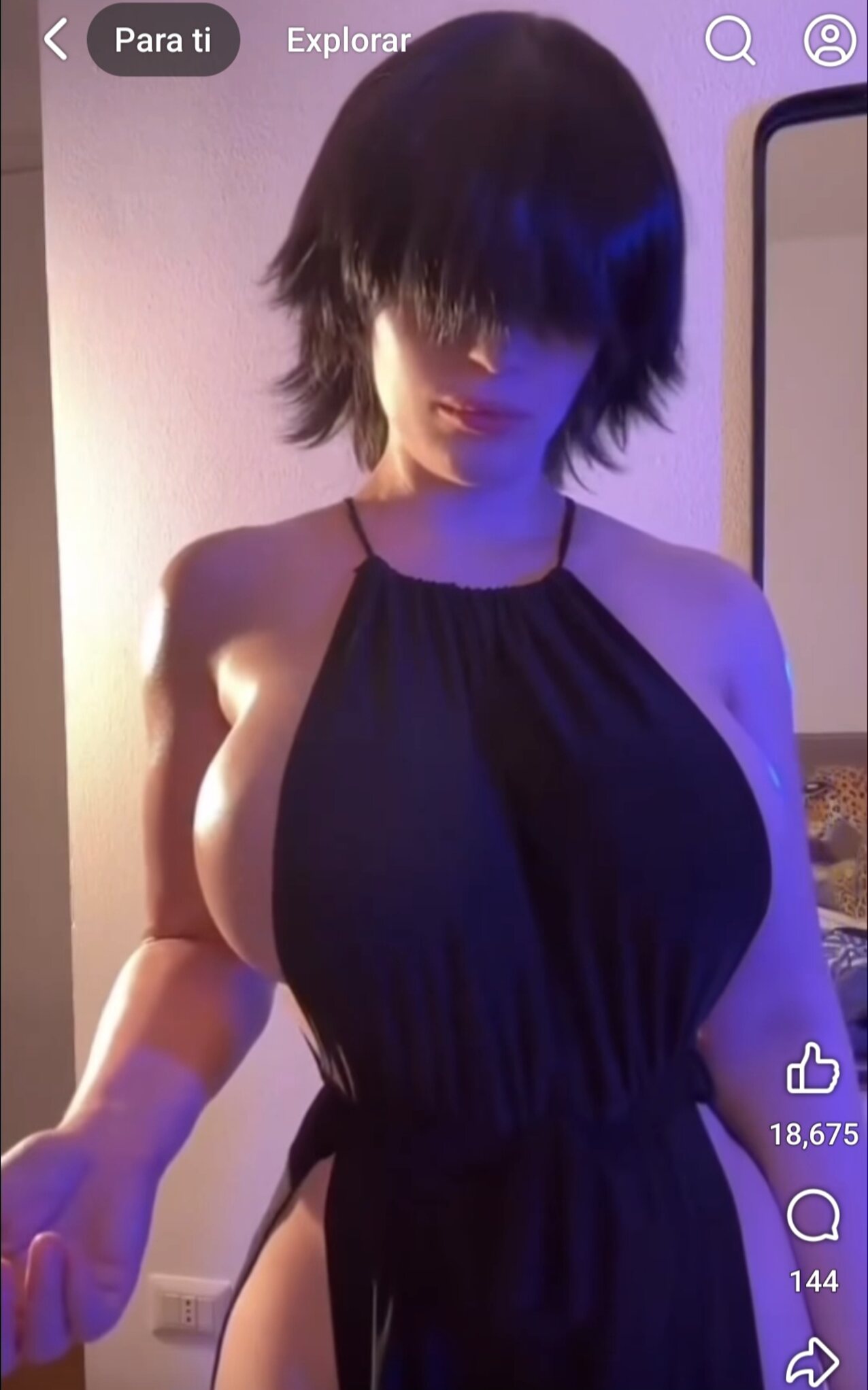 big breasts clothed short hair