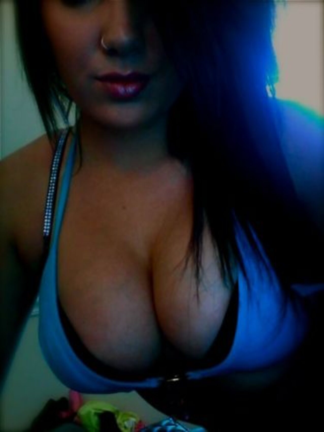 busty pretty brunette