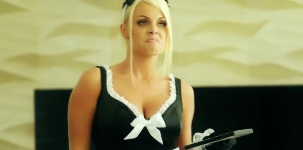 maid outfit blonde small tits