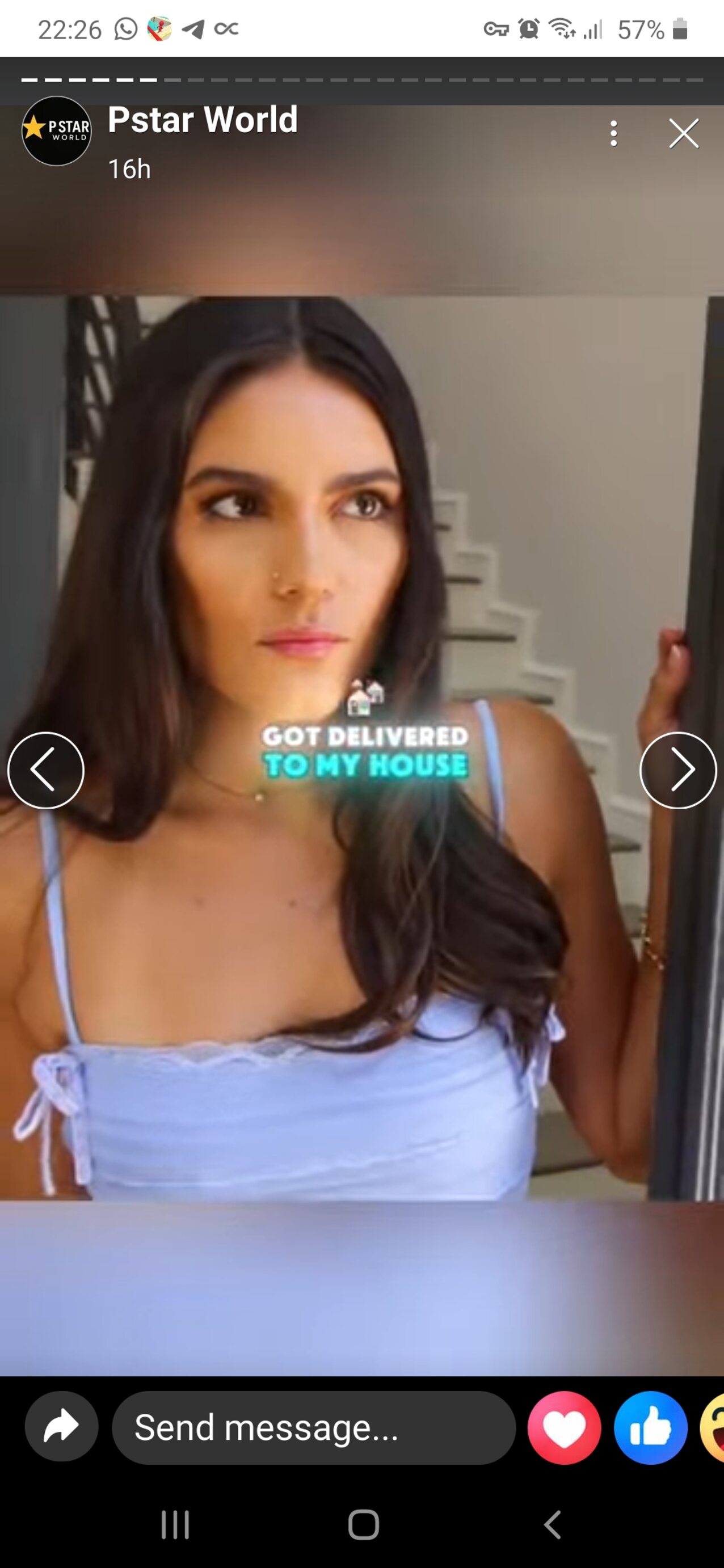 delivery neighbor blue dress