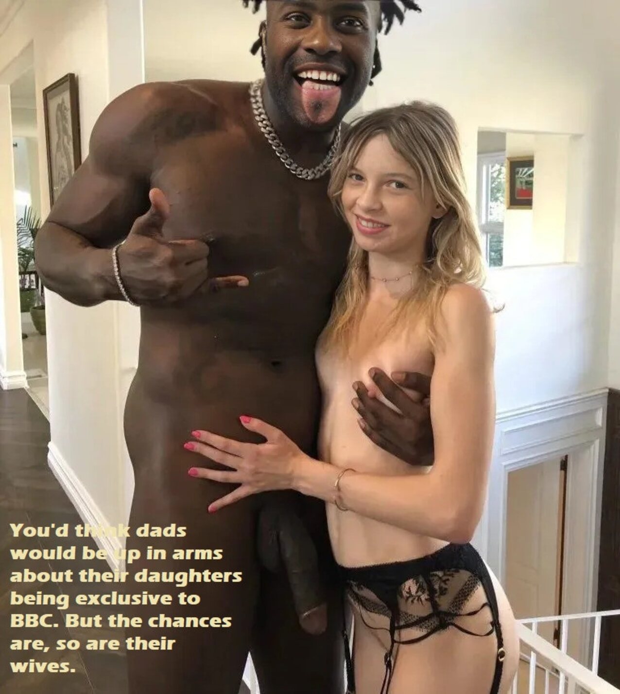 interracial whitebunny blonde