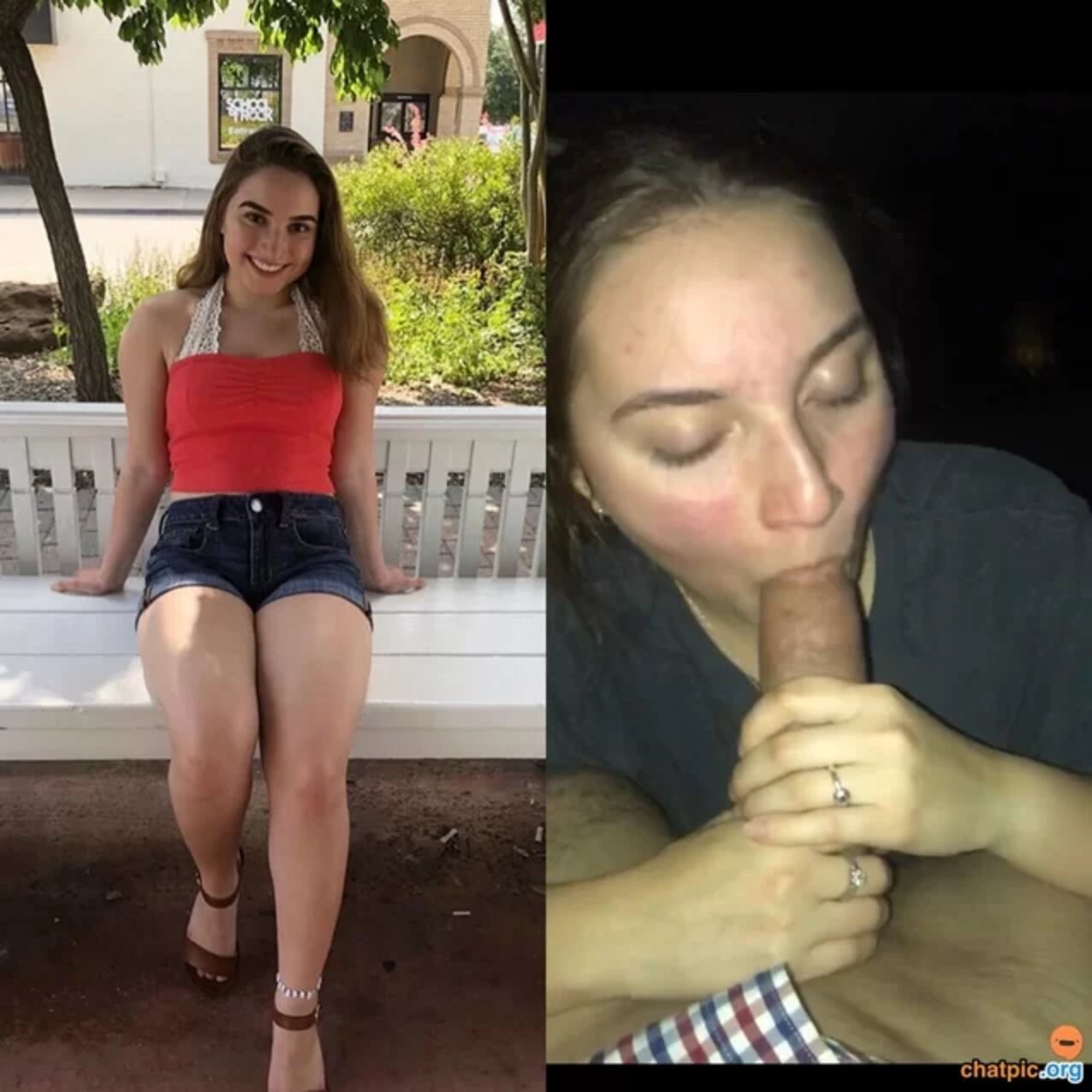 car brunette blowjob