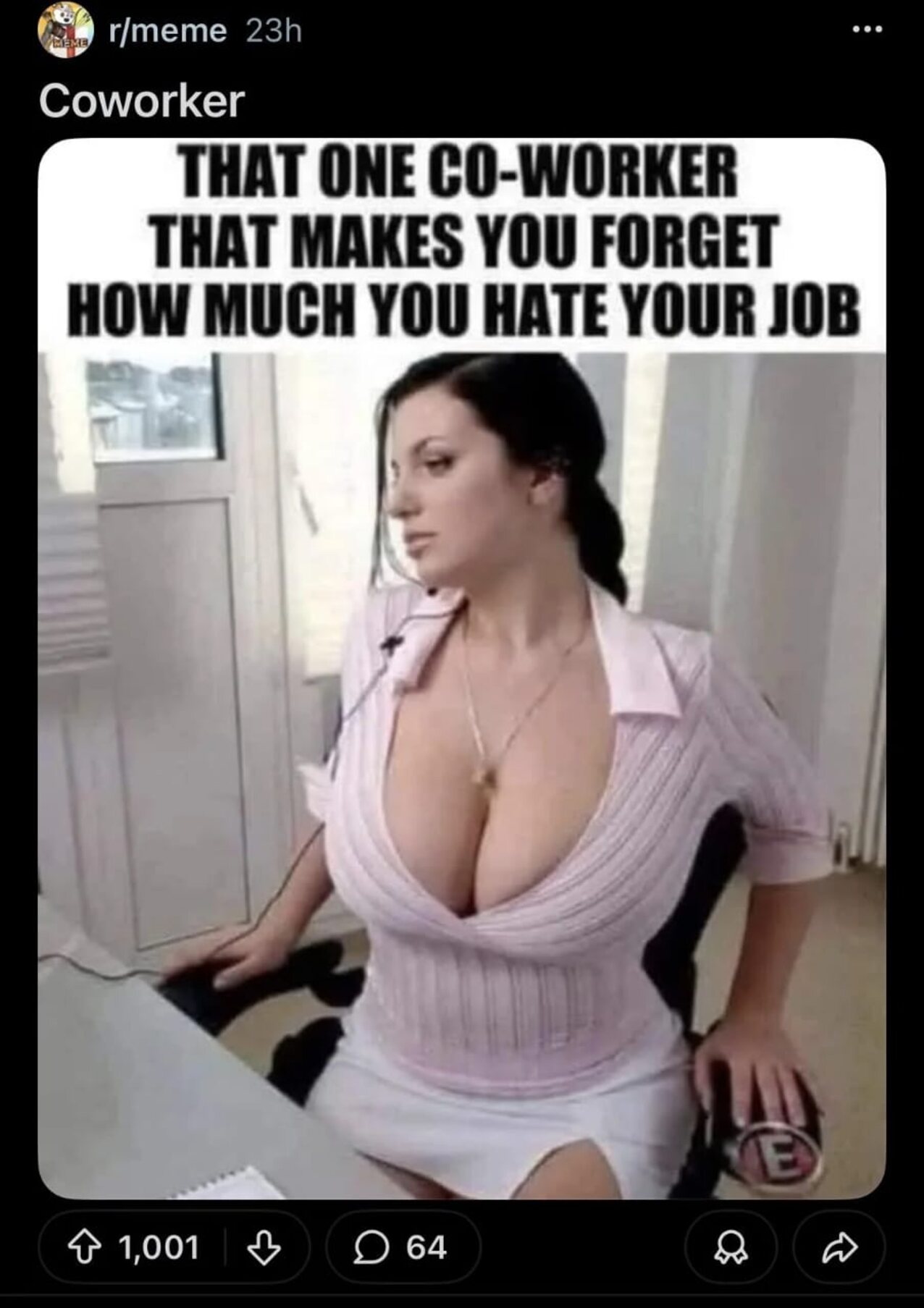 big tits coworker brunette