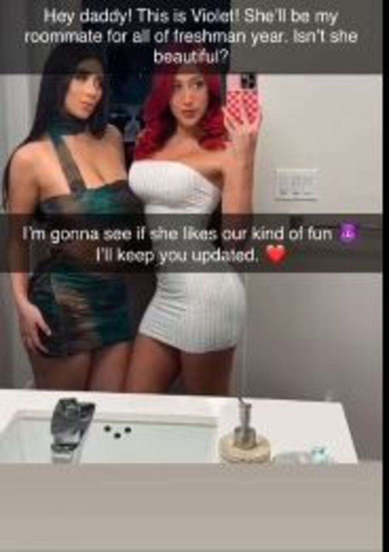brunette redhair threesome