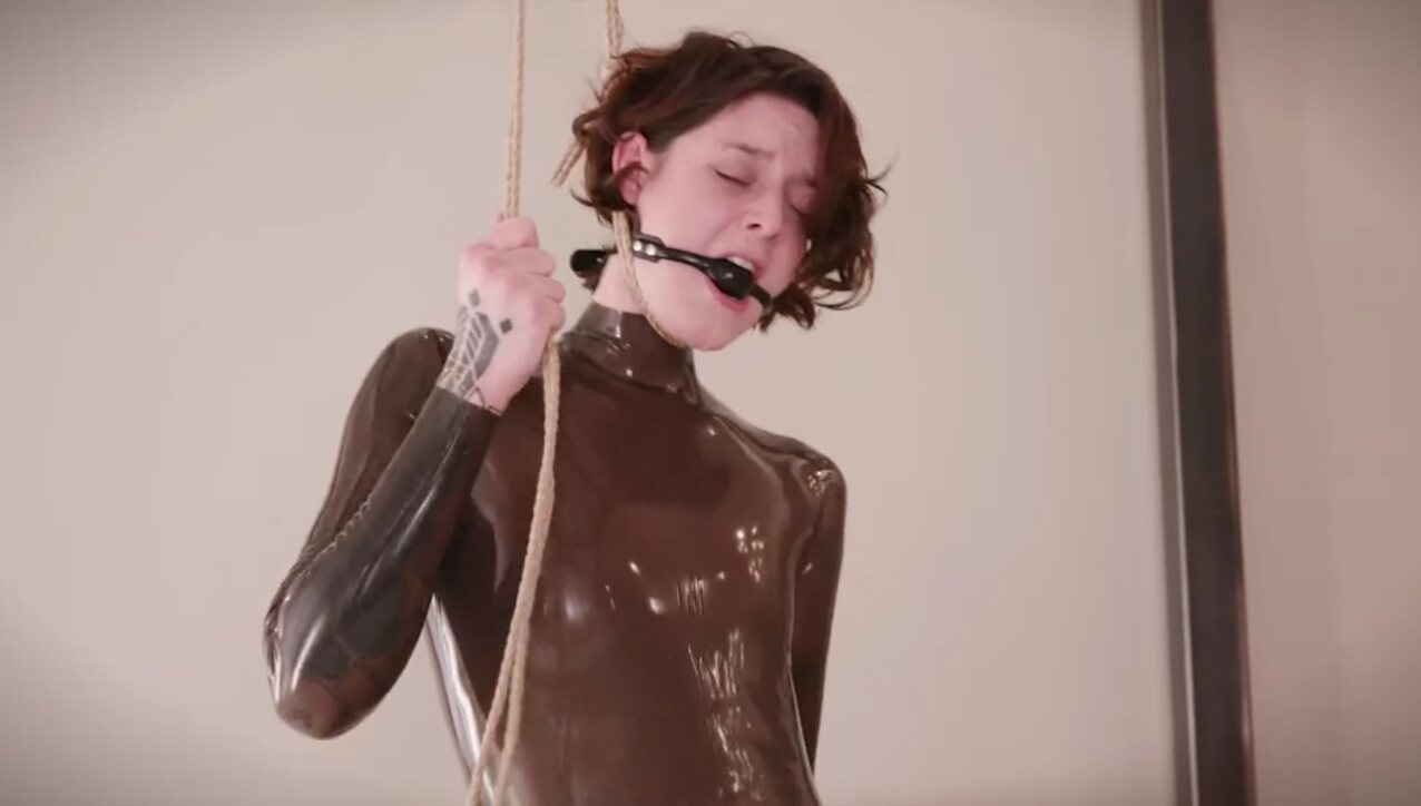 bdsm latex strangle
