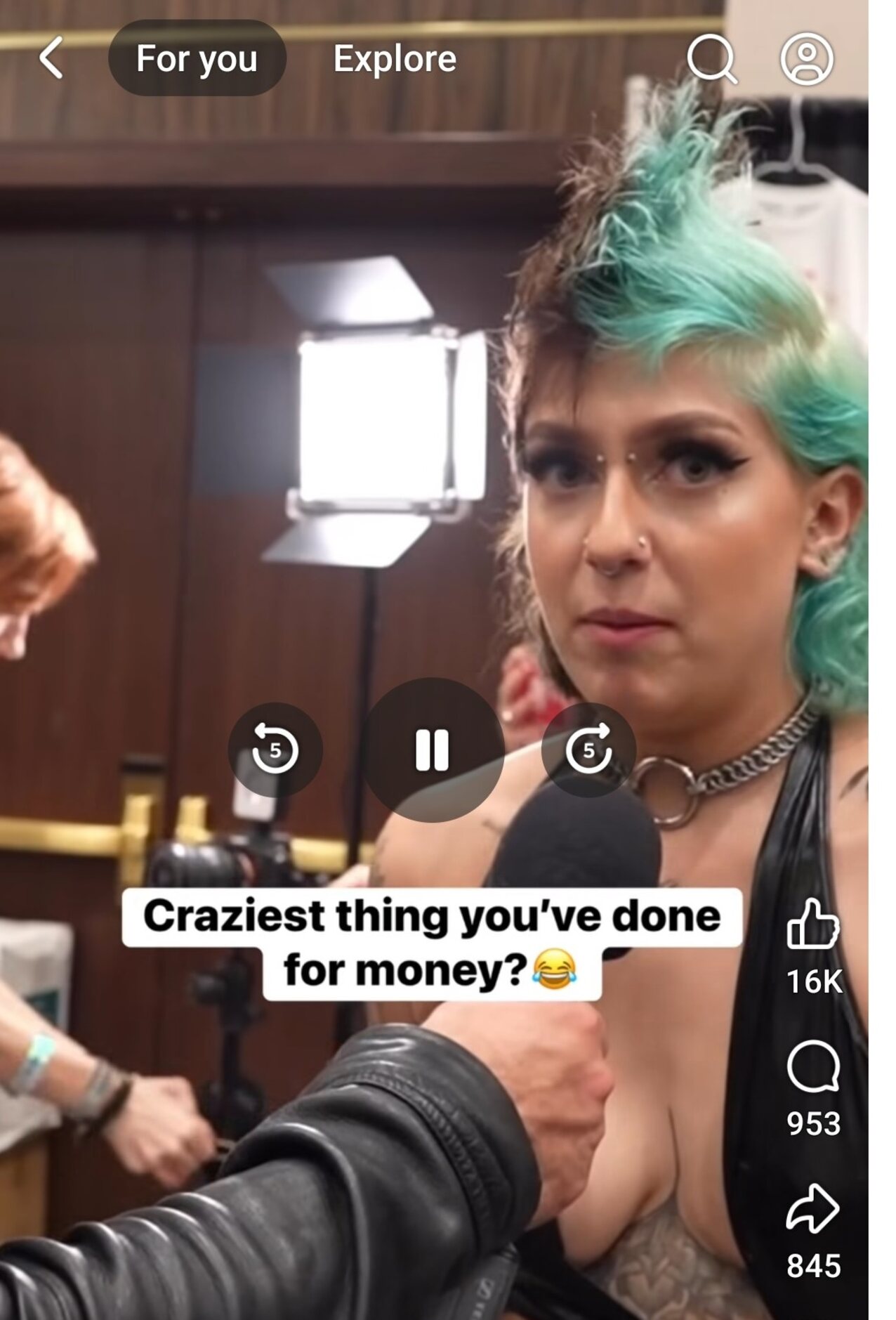 blue hair sexy piercings