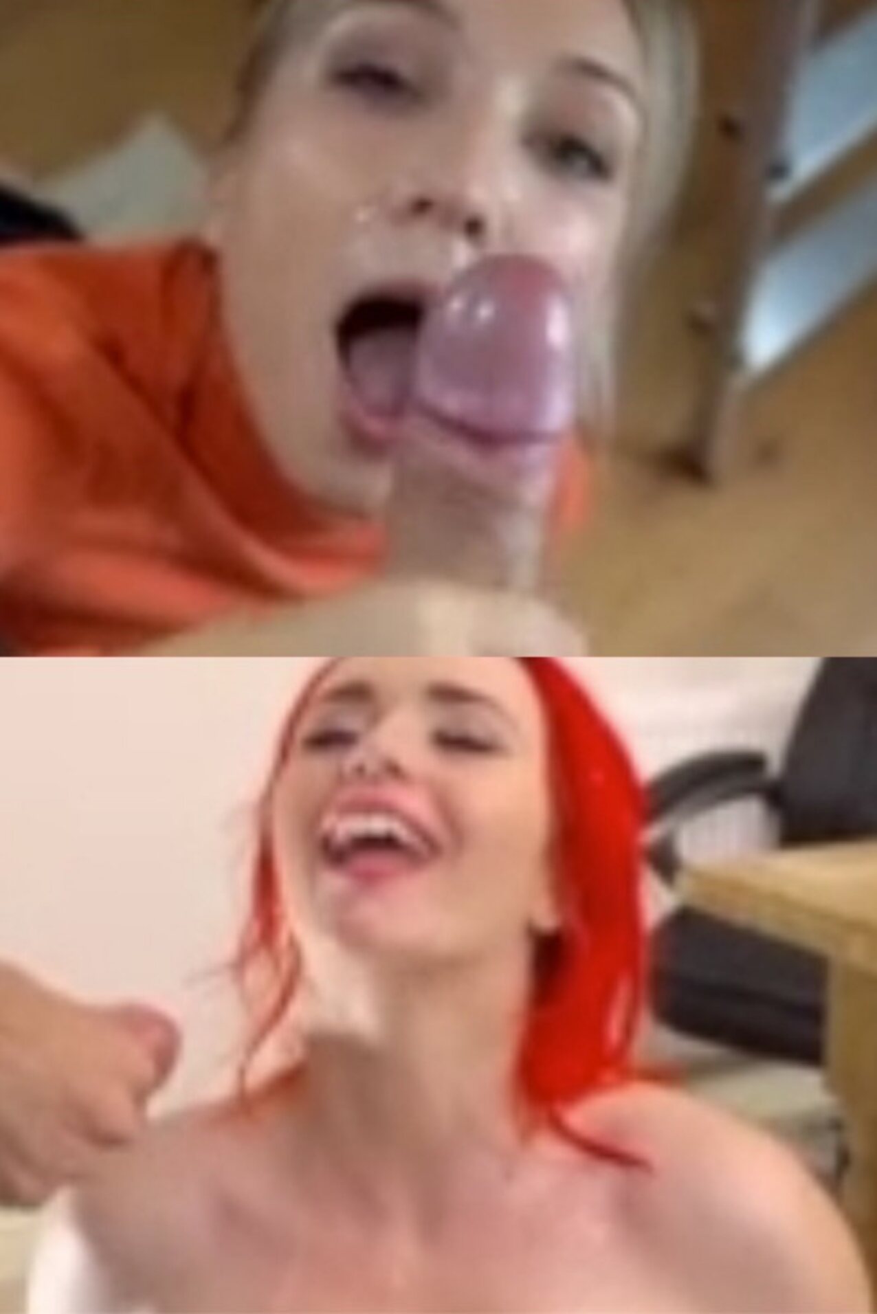 blonde red hair blowjob
