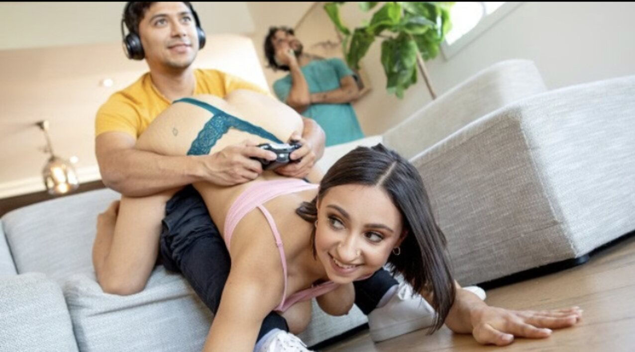 big tits gamer sneak sex