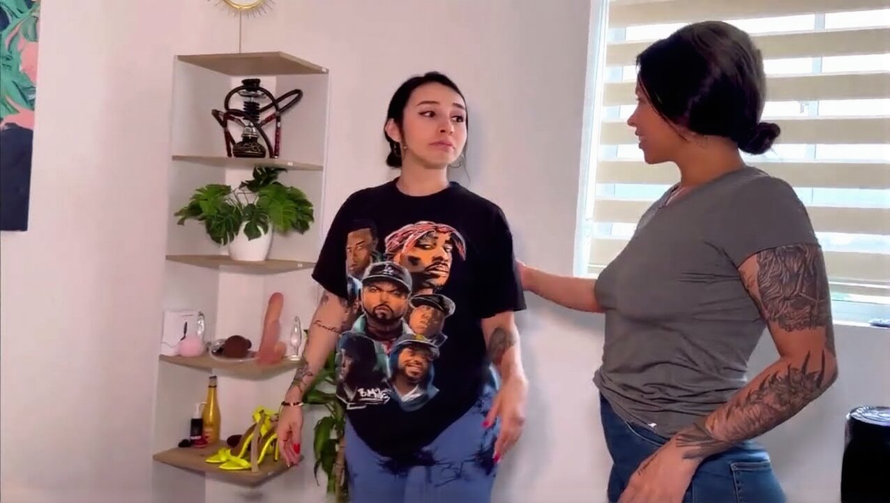 lesbian standing talking