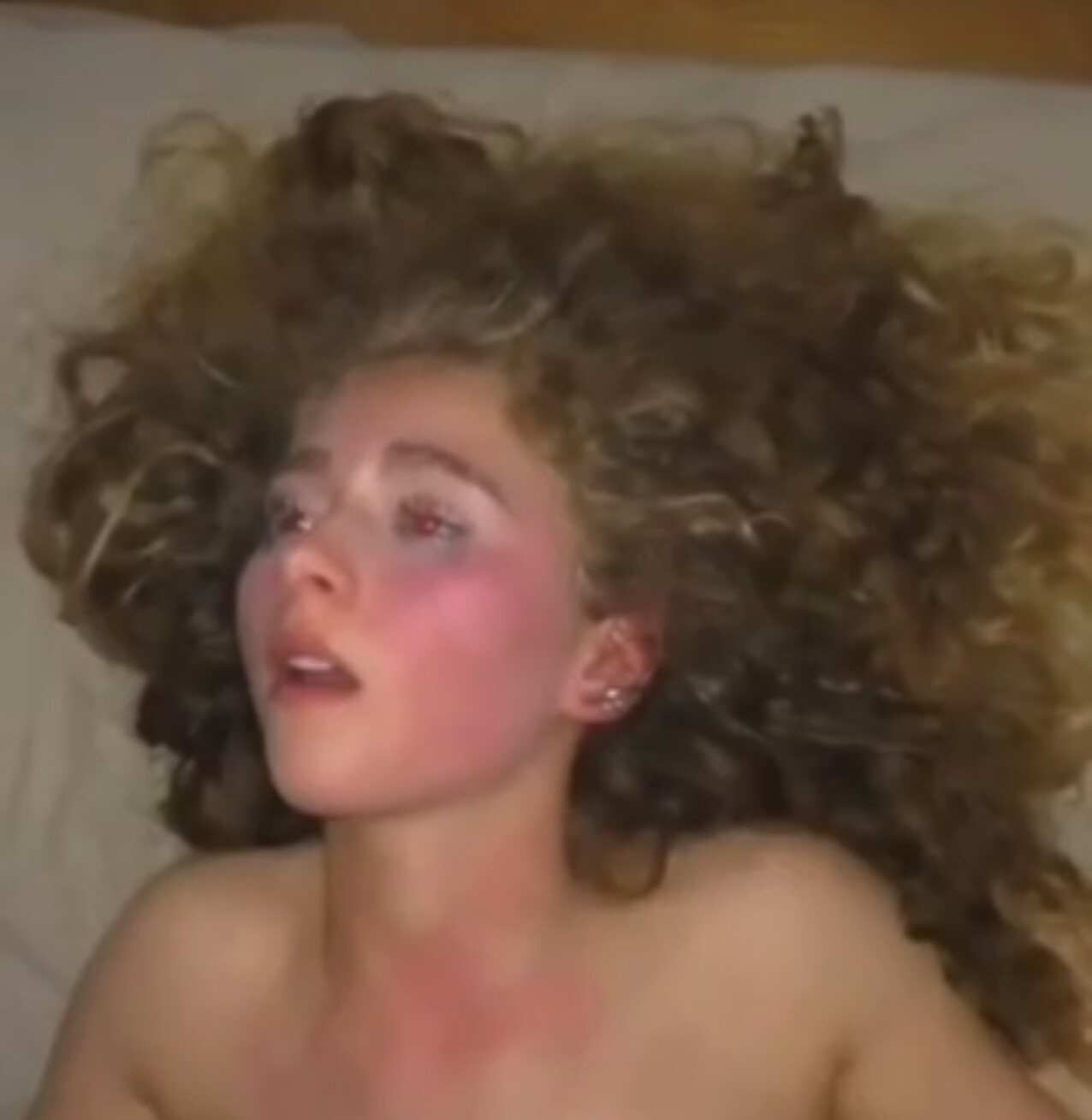 blonde crying slap
