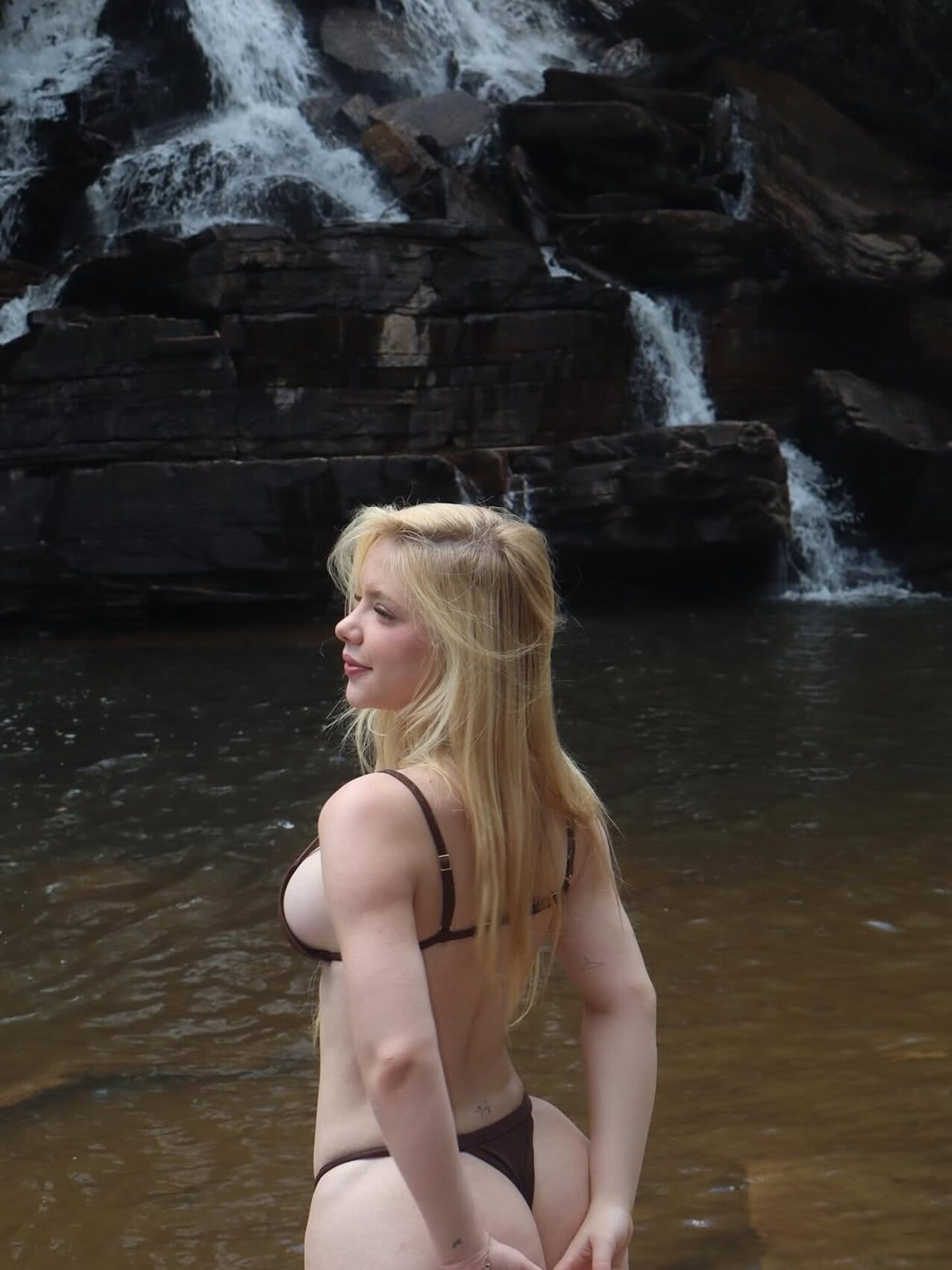 blonde bikini white