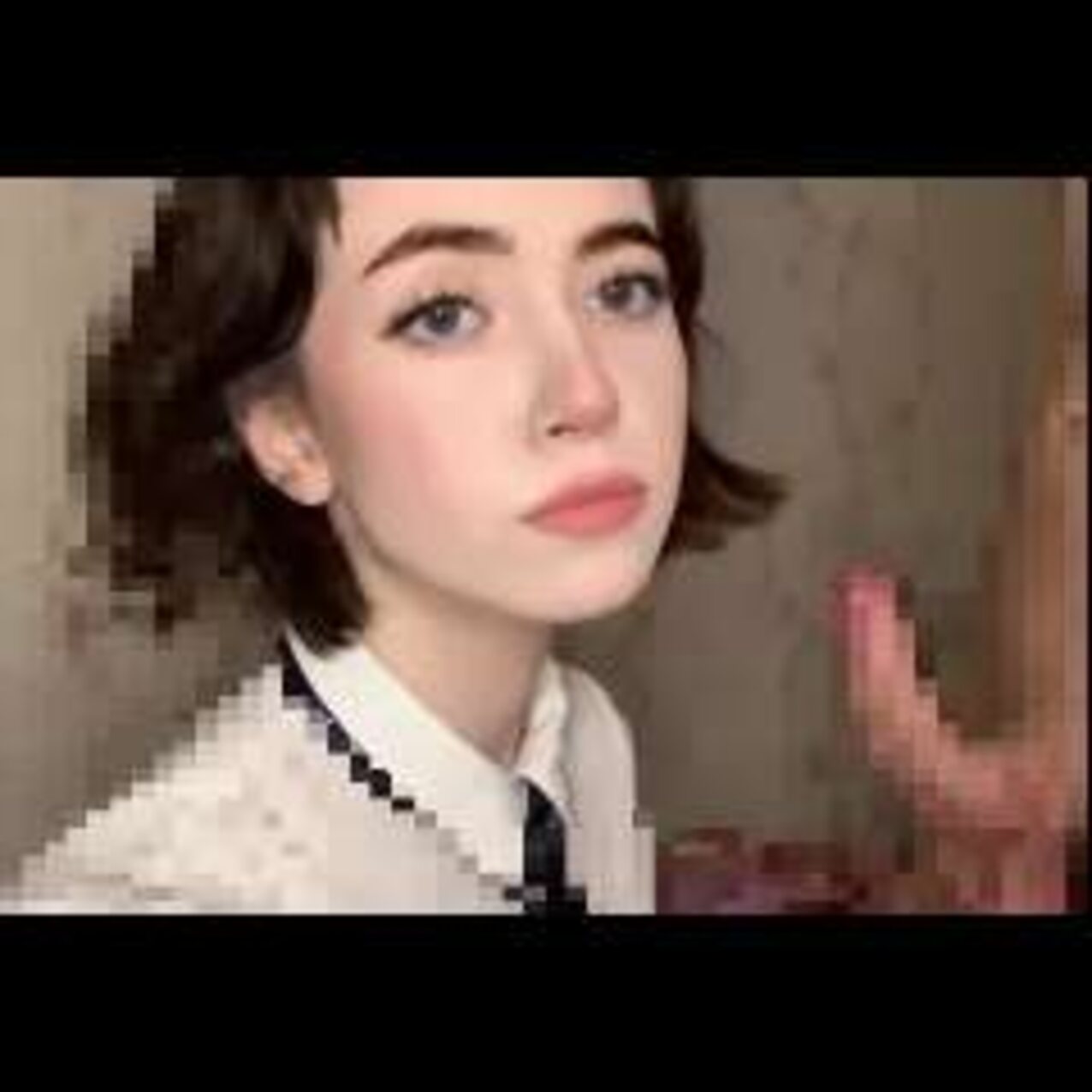 short hair black hair facial