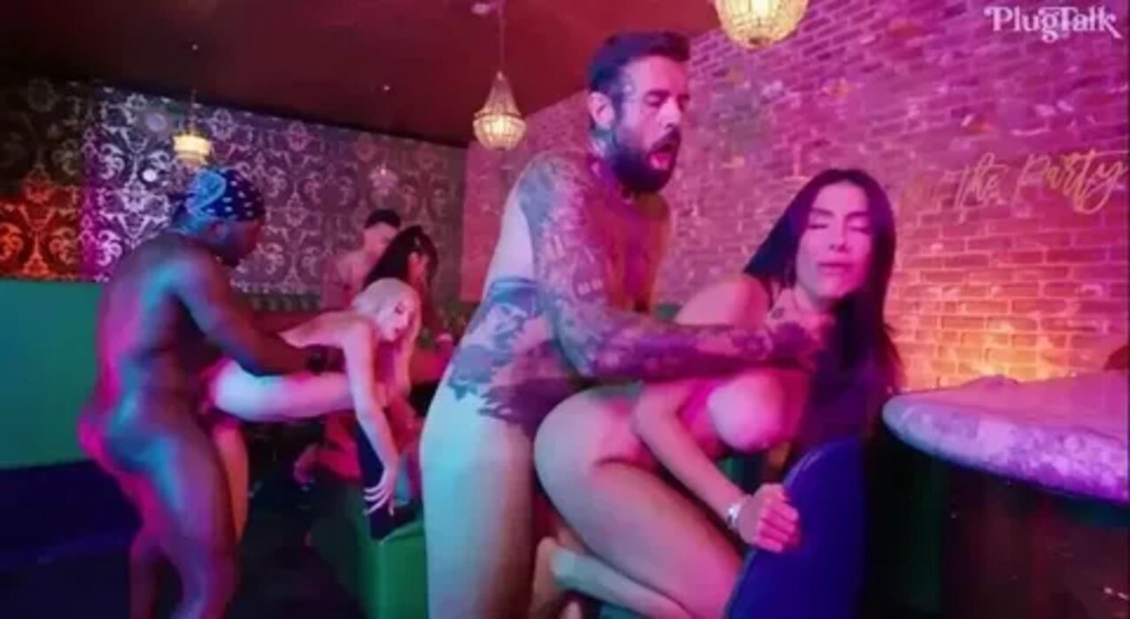 big tits club style gangbang