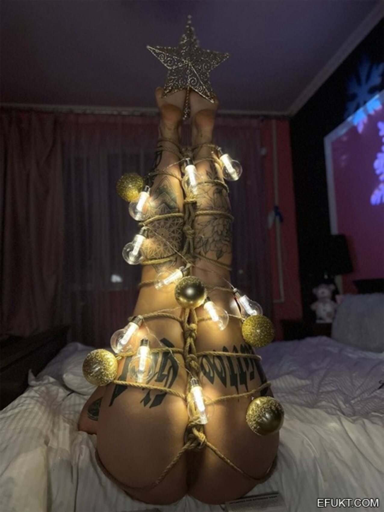 xmas tied tree