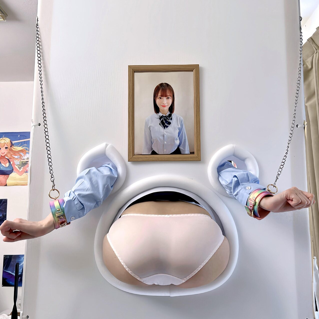 wall stuck butt