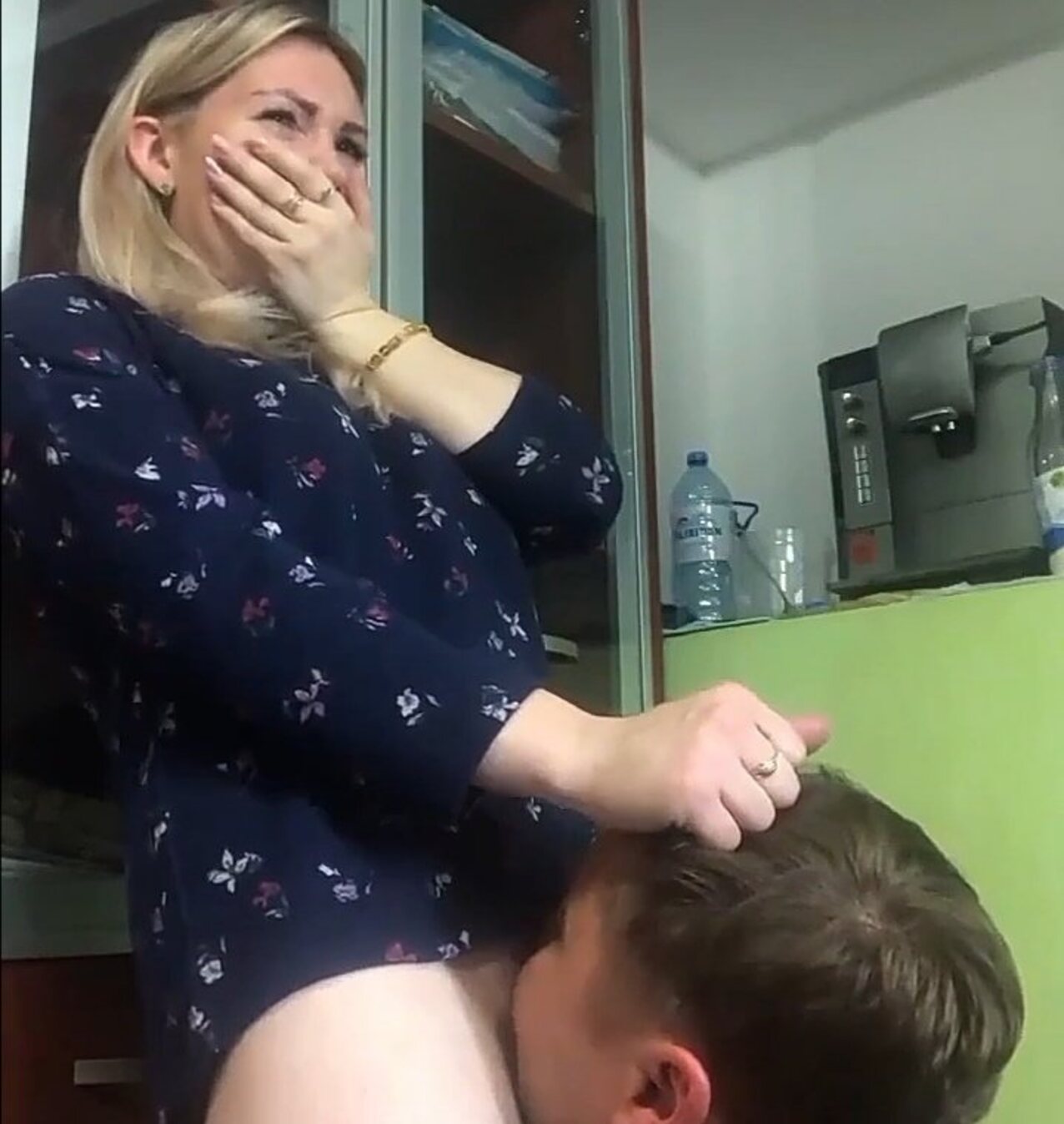 blonde white office