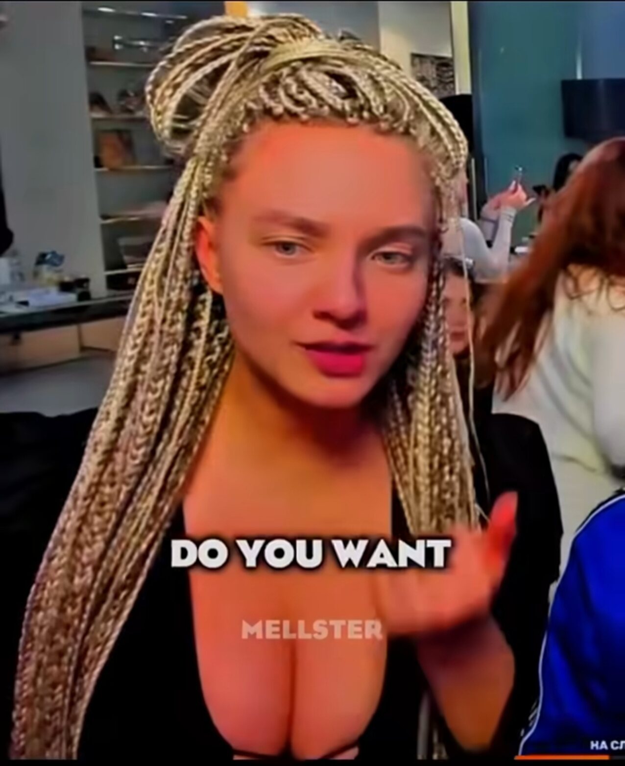 big tits braided hair young babe