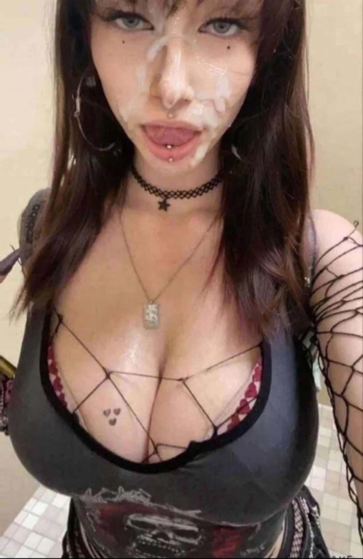 goth cum facial