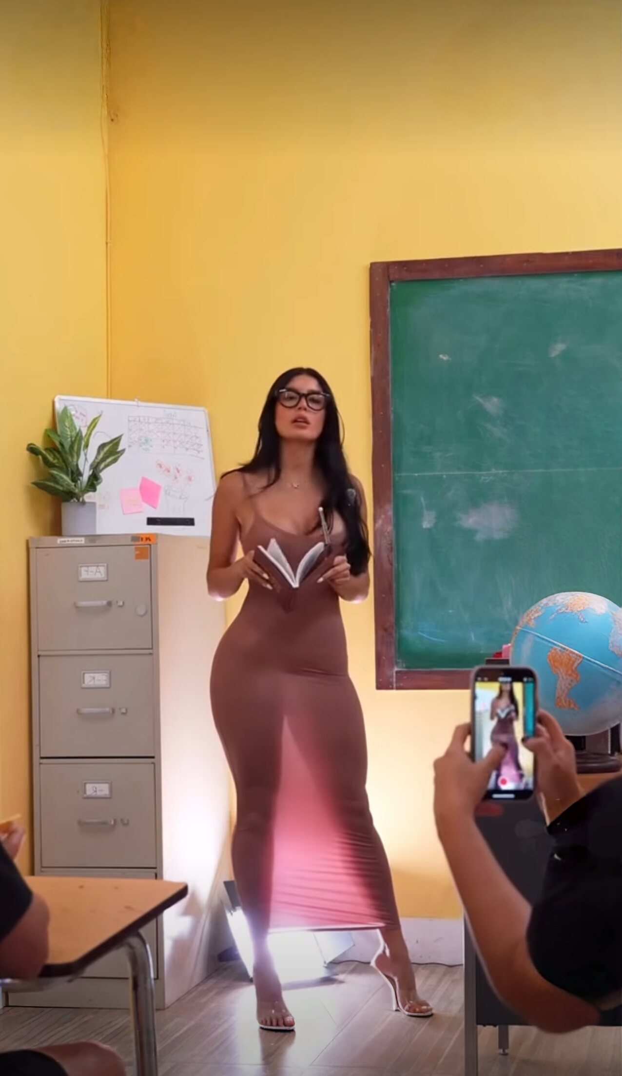 black hair big butt glasses