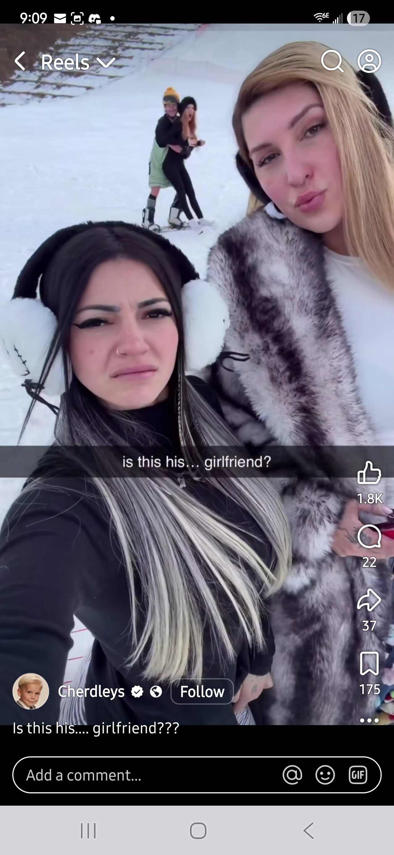 outside snow big tits