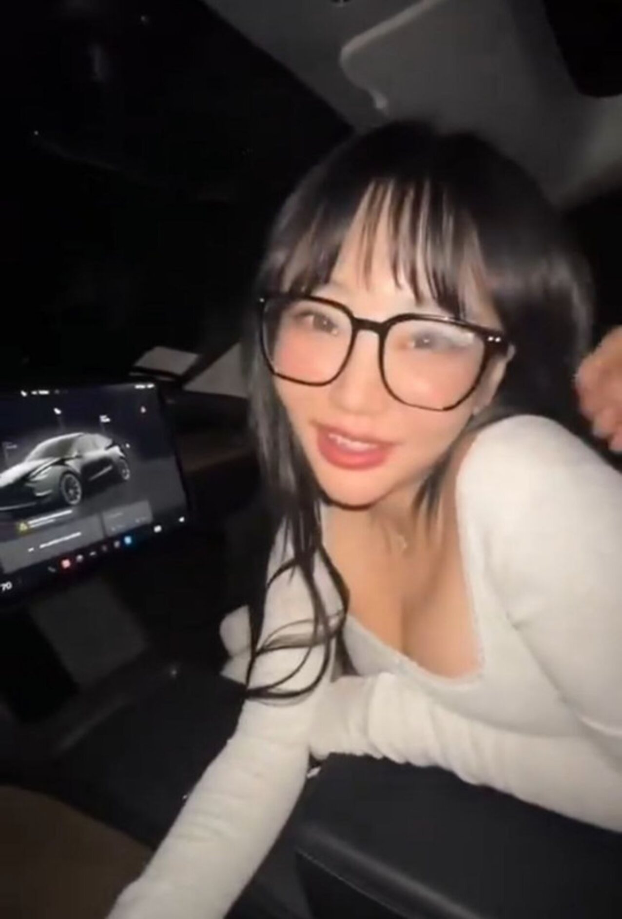 asian black hair glasses