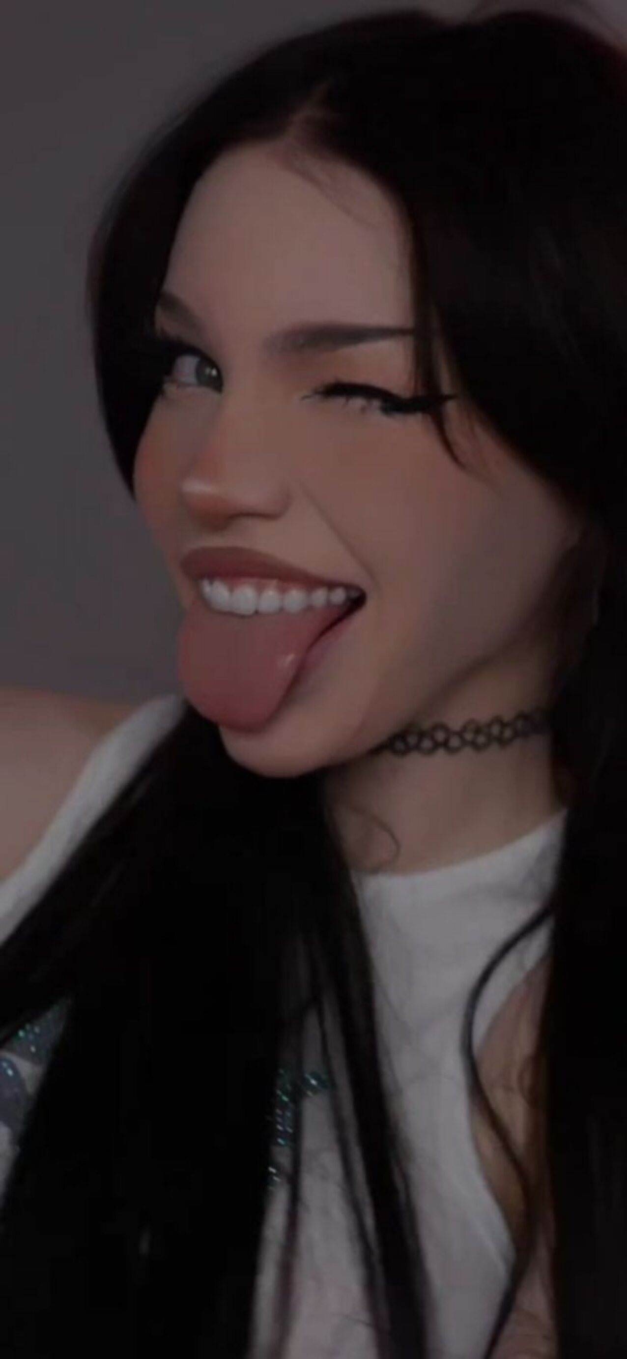 wink alice delish tongue out