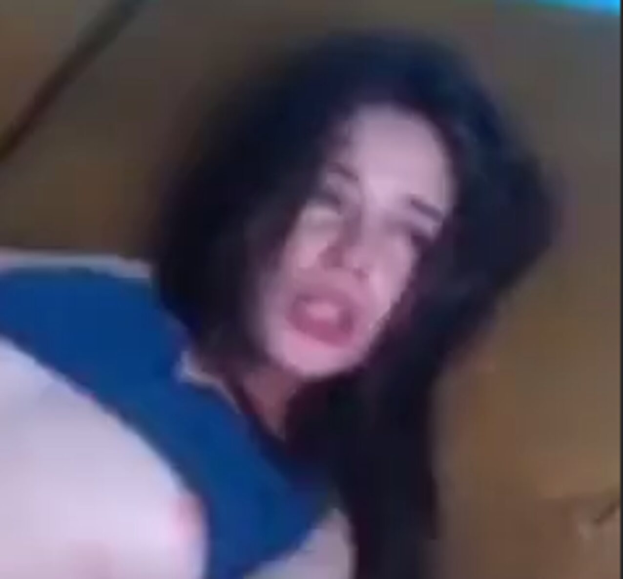old video blue top white girl
