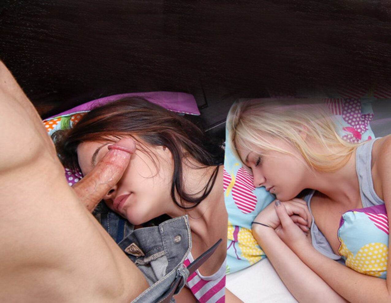 blonde brunette hot