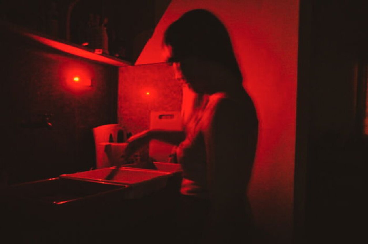 lesbian brunette darkroom