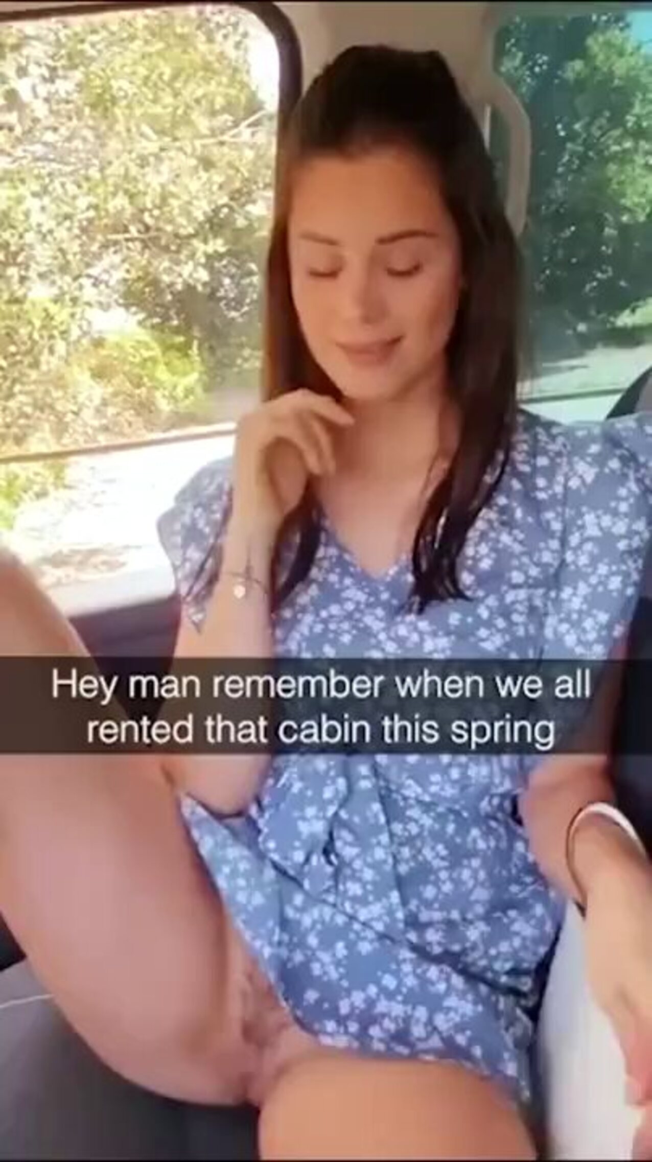 brunette car dress