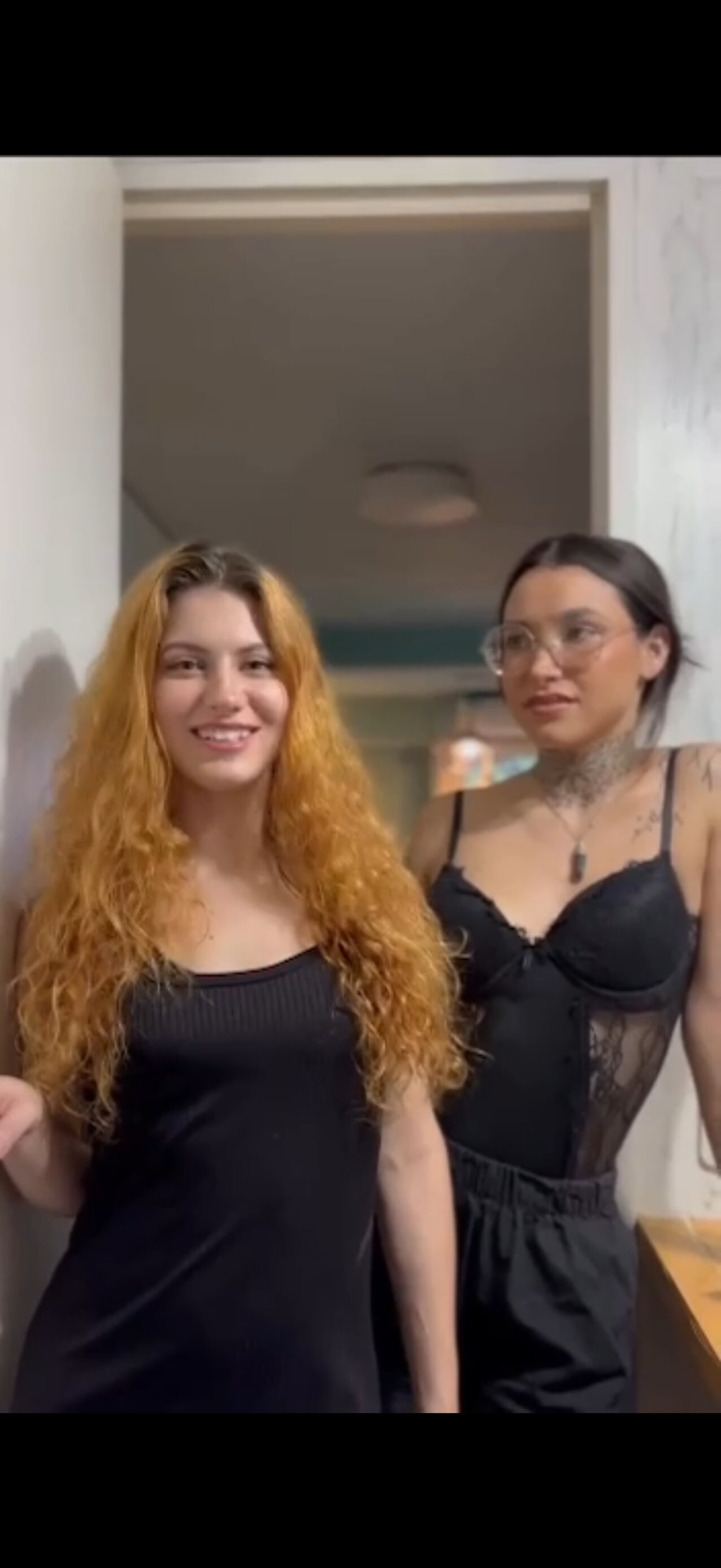 tatto girl glasses threesome