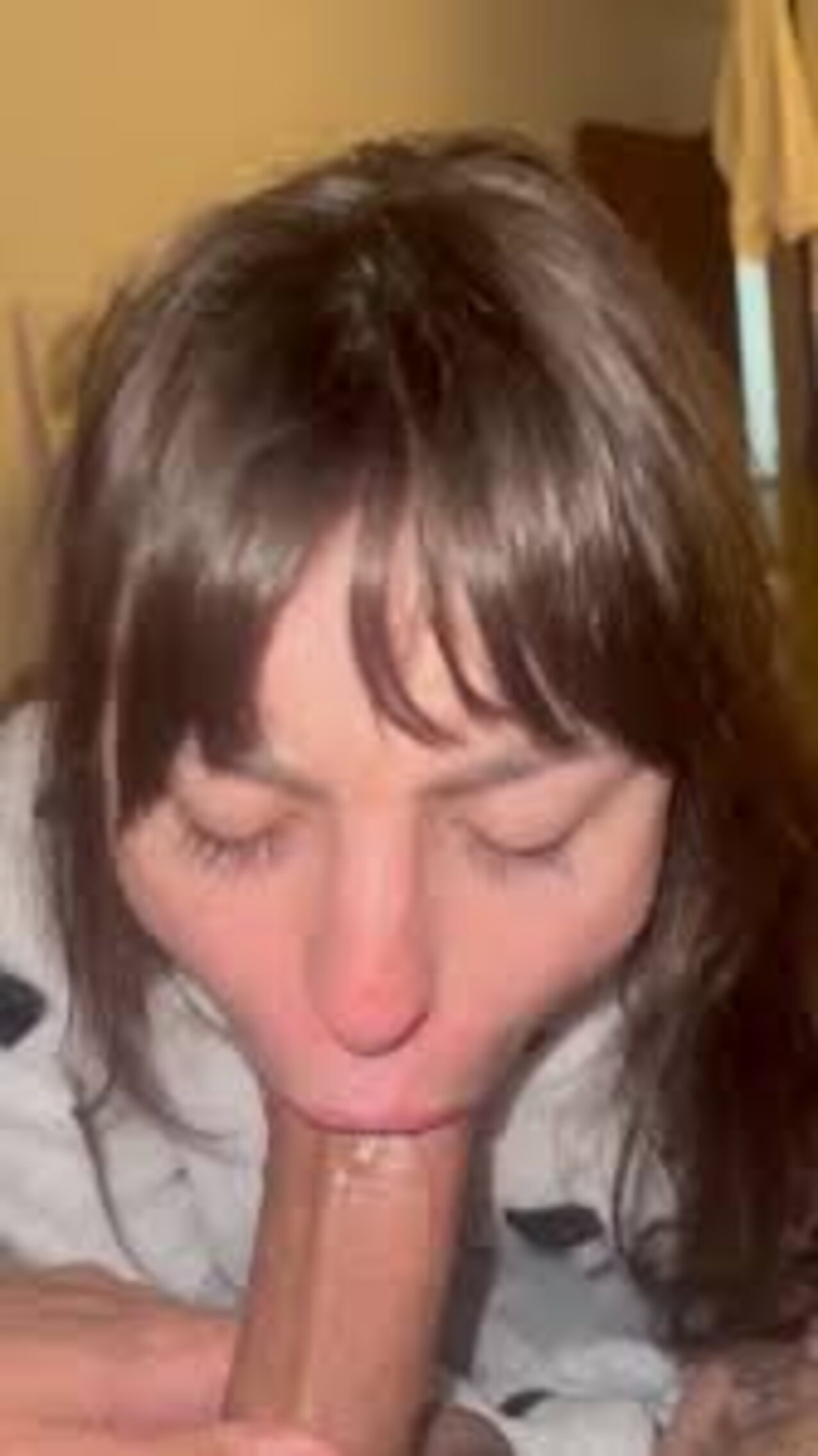 brunette blue eyes blowjob