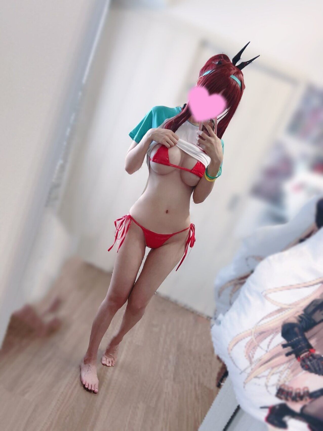 cosplay bikini red hair