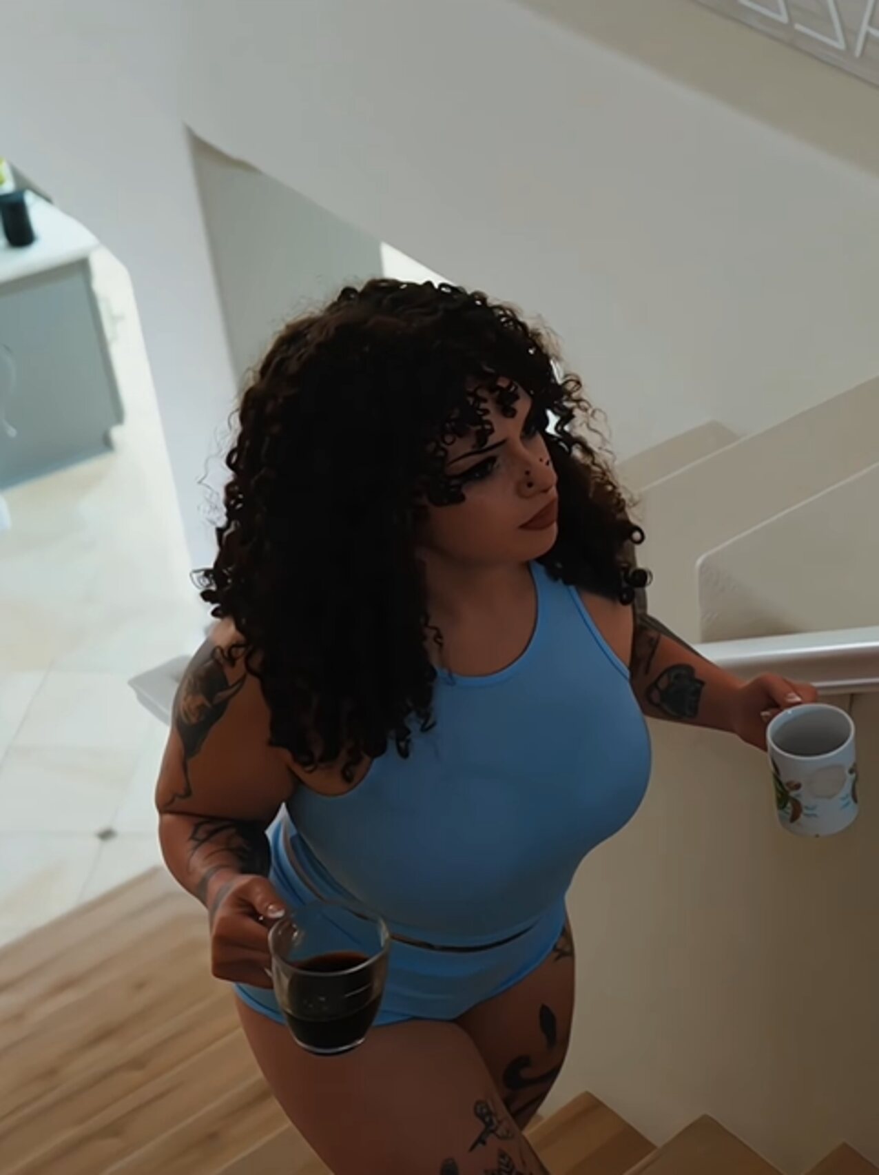 thick curly head tattoo