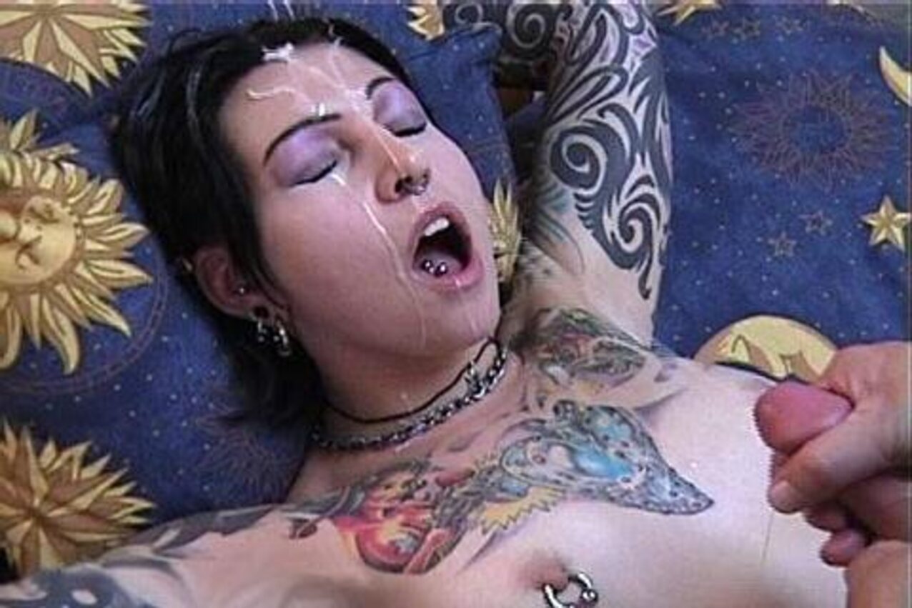 goth pierced nipples cumshot